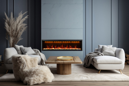 Линейный биокамин Mercury 42 LED RF